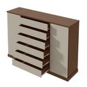 Ver imagem 3 de Cômoda Sapateira Vedra Imbuia Clean Off White – Lopas