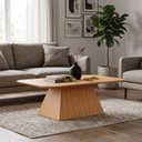 Ver imagem 1 de Mesa de Centro Base Pirâmide Estilo Escandinavo 100% MDF 90cm Linha 2026 Marrom