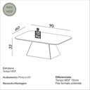 Ver imagem 3 de Mesa de Centro Base Pirâmide Estilo Escandinavo 100% MDF 90cm Linha 2026 Marrom