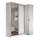 Ver imagem 7 de Guarda Roupa de Canto Porta de Correr com Espelho 3 Portas Mdf Altezza Clean Belmax:branco
