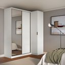 Ver imagem 1 de Guarda Roupa de Canto Porta de Correr com Espelho 3 Portas Mdf Altezza Clean Belmax:branco