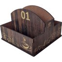 Ver imagem 1 de 10 Porta Guardanapos e Sachês de Mesa Mdf Café Restaurante Padaria 1 Ao 10 Zanline Marrom