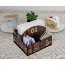 Ver imagem 4 de 10 Porta Guardanapos e Sachês de Mesa Mdf Café Restaurante Padaria 1 Ao 10 Zanline Marrom