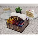 Ver imagem 3 de 10 Porta Guardanapos e Sachês de Mesa Mdf Café Restaurante Padaria 1 Ao 10 Zanline Marrom