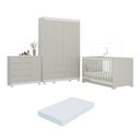 Ver imagem 2 de Quarto de Bebê Completo com Berço Americano 3 em 1 e Colchão Incluso Flor Multimóveis MP4947