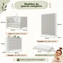 Ver mais imagens de Quarto de Bebê Completo com Berço Americano 3 em 1 e Colchão Incluso Flor Multimóveis MP4947