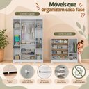 Ver imagem 5 de Quarto de Bebê Completo com Berço Americano 3 em 1 e Colchão Incluso Flor Multimóveis MP4947