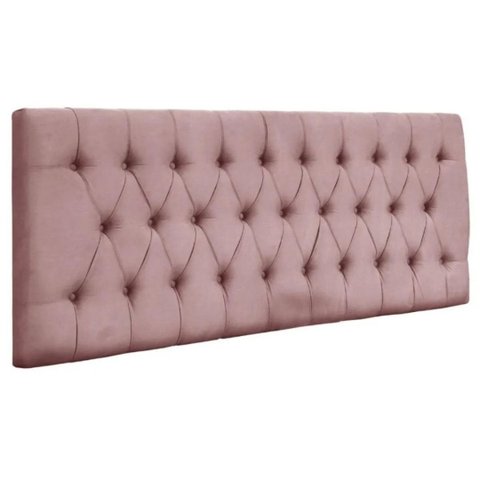 Painel Cabeceira Dubai para cama box-1 Metro-Veludo Rosa