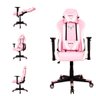 Cadeira Gamer EagleX Pro Reclinável Suporta até 150kg Rosa e Branco - 1