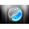 yin e yang Cores Vibracional Azul Claro Quadro Decorativo - 3
