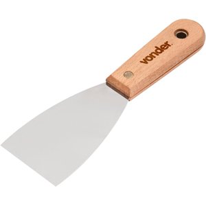 Espátula betumadeira aço inox 2.1/4" 6cm cabo madeira Vonder