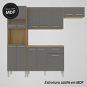 Ver imagem 6 de Armário de Cozinha Completa Mdf 12 Portas com Balcão Versalhes Plus - Freijó/gris