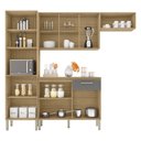 Ver imagem 3 de Armário de Cozinha Completa Mdf 12 Portas com Balcão Versalhes Plus - Freijó/gris