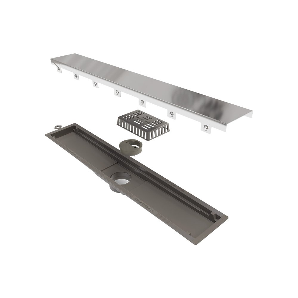 Ralo Linear Novii Seco 8880 50cm Saída Central com Tampa Inox Polida Polida 8880 - 1
