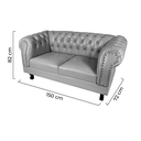 Ver imagem 3 de Namoradeira Chesterfield Duque Corano Preto Sala Barbearia