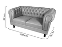Ver imagem 3 de Namoradeira Chesterfield Duque Corano Preto Sala Barbearia