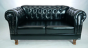 Ver imagem 1 de Namoradeira Chesterfield Duque Corano Preto Sala Barbearia