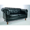 Ver imagem 2 de Namoradeira Chesterfield Duque Corano Preto Sala Barbearia