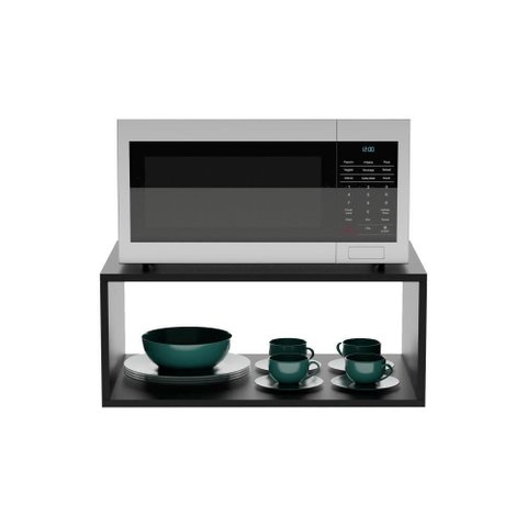 Nicho para Micro-Ondas Lyon MDP 60cm Preto Mercado Das Prateleiras