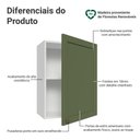 Ver imagem 3 de Armário Aéreo 50cm 1 Porta Branco/Verde Vik Madesa Branco/Verde
