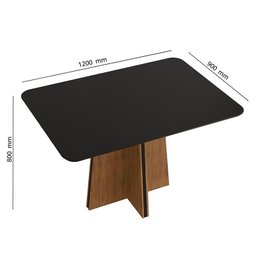 Mesa de Jantar Vanda com 4 Cadeiras Yasmin Freijó/Preto Brilho/Moca - PR Móveis - 4