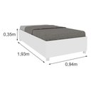 Ver imagem 4 de Cama de Solteiro para Colchão 88x188cm Multimóveis CR35459 Neve