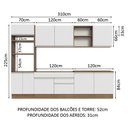 Ver imagem 4 de Armário de Cozinha Completa 310cm Rustic/Branco Glamy Madesa 02