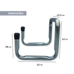 Suporte Cabide Pendura Tudo Duplo 2 Ganchos Suporta 7,5kg - 4