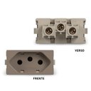 Ver imagem 4 de Kit 5 Módulo Tomada 2p+t 20a Argila Infiniti Margirius Cor:argila