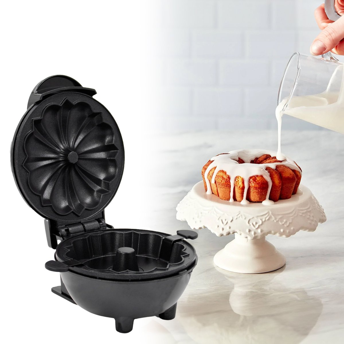 Mini Máquina Fazer Bolo - Portátil Cake Maker 110v:preto