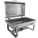 Ver imagem 3 de Rechaud Retangular Duplo 8l com 2 Cubas 1/2 Banho Maria Aço Inox Savoy Brinox