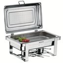 Ver imagem 1 de Rechaud Retangular Duplo 8l com 2 Cubas 1/2 Banho Maria Aço Inox Savoy Brinox