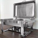 Ver imagem 6 de Rechaud Retangular Duplo 8l com 2 Cubas 1/2 Banho Maria Aço Inox Savoy Brinox