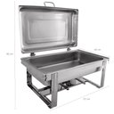Ver mais imagens de Rechaud Retangular Duplo 8l com 2 Cubas 1/2 Banho Maria Aço Inox Savoy Brinox