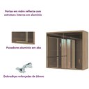 Ver imagem 4 de Armário Cozinha Aéreo de Parede 2 Portas Alumínio Inox c/ Vidro Reflecta - 80 - Módulo Cozinha Mel -