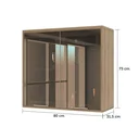 Ver imagem 3 de Armário Cozinha Aéreo de Parede 2 Portas Alumínio Inox c/ Vidro Reflecta - 80 - Módulo Cozinha Mel -