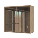 Ver imagem 1 de Armário Cozinha Aéreo de Parede 2 Portas Alumínio Inox c/ Vidro Reflecta - 80 - Módulo Cozinha Mel -