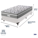 Ver imagem 3 de Cama Box Branco e Colchão Evolution Molas Ensacadas Solteiro Probel