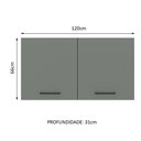 Ver mais imagens de Armário Aéreo Multiuso 120cm 2 Portas Branco/cinza Agata Madesa Branco/cinza