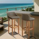 Ver imagem 4 de Banqueta Madeira Linho Cinza para Bistro ou Ilha 0,88 Cm 2unidade