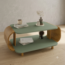 Ver imagem 2 de Mesa de Centro Sala Floripa com Pés de Madeira Maciça Pistache/Naturale