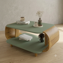 Ver imagem 4 de Mesa de Centro Sala Floripa com Pés de Madeira Maciça Pistache/Naturale