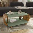 Ver imagem 5 de Mesa de Centro Sala Floripa com Pés de Madeira Maciça Pistache/Naturale