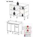 Ver imagem 4 de Balcão de Cozinha Gabinete Pia 105cm 3 Portas 1 Gaveta Xangai Multimóveis Mp2246 Branco/lacca Fum