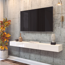 Ver imagem 2 de Rack Suspenso para Painel ou Tv até 75 Polegadas 3 Portas 1,54m Off White Edn