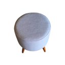 Ver imagem 2 de Puff Cilíndrico em Tecido Pés Palito de Madeira Estofados Rezende
