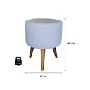 Ver imagem 4 de Puff Cilíndrico em Tecido Pés Palito de Madeira Estofados Rezende