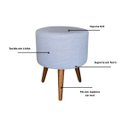 Ver imagem 5 de Puff Cilíndrico em Tecido Pés Palito de Madeira Estofados Rezende