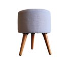 Ver imagem 3 de Puff Cilíndrico em Tecido Pés Palito de Madeira Estofados Rezende