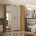 Ver imagem 1 de Módulo de Canto Reto 4 Portas Espelho 100% Mdf Altezza Clean